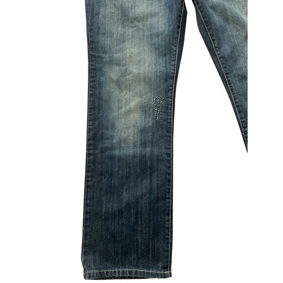 KENNETH COLE Dark Wash Distressed Straight Leg Jeans Size 36 X 30 - Picture 7 of 15